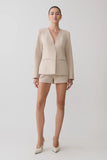 Solenne Suiting Shorts Natural Marle