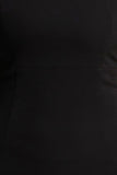 Retreat Black Square Neck Maxi Dress With Satin Puff Sleeves