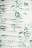 Clementina Green Porcelain Print Asymmetric Cape Sleeve Maxi Dress