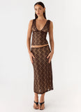 Options Lace Top Chocolate