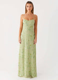 Celandine Beaded Maxi Dress Lime