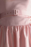 Florence Strapless Belted Maxi Dress Baby Pink