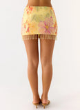Bliss Beaded Mini Skirt Floral Beaded