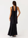 Under The Pagoda Maxi Dress Black Polkadot