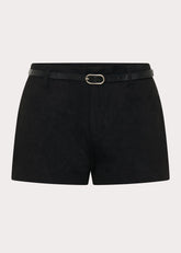 Katie Suede Mini Shorts Black