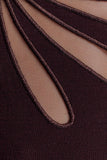 Brock Asymmetrical Neckline Knit Top Dark Chocolate
