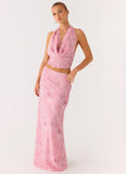 Soulful Low Rise Maxi Skirt Vintage Floral