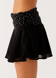 Colby Mini Skirt Black Polka Dot
