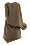 Gabriella Draped Mini Dress Light Brown Marle