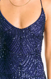 Nelly Navy Sequin Party Mini Dress
