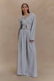 Aspen Gathered Wide Leg Jogger Light Grey Marle