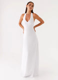 Heavy Hearted Linen Maxi Dress White