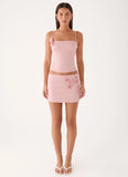 Ayella Low Rise Mini Skirt Pink