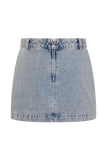 Alessia Embroidered Denim Mini Skirt Light Vintage