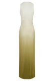 Stella Draped Slinky Maxi Dress Ombre Vintage Olive