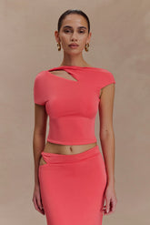 Haven Slinky Twist Top Coral