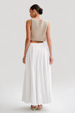 Clarence Linen A Line Maxi Skirt White