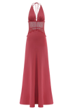 Dinah Lace And Satin Maxi Dress Blush Rose