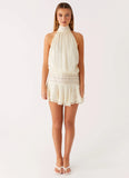 Willow Chiffon Mini Dress Ivory
