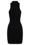Hector Halter Neck Knit Mini Dress Black