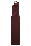 Edwina Knotted Mesh Maxi Dress Mahogany