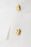 Oriana Linen Button Vest White