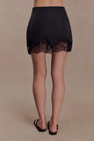 Nina Lace And Satin Mini Skirt Black