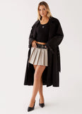 Frenchy Oversized Trench Coat Black
