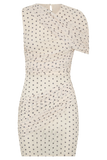 Adrienne One Shoulder Mesh Mini Dress Polka Dot