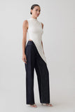 Suong High Neck Gathered Top White