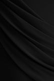 Labina Black Plunge Neck Jumpsuit With Cape Sleeves