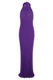Melodie Halter Knit Maxi Dress Purple