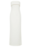 Sloane Strapless Maxi Dress With Pearls White