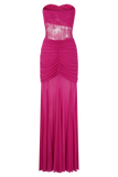 Khadijah Lace And Mesh Maxi Dress Dragonfruit
