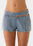 Hadleigh Denim Mini Shorts Light Denim