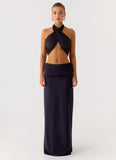 Coletta Wrap Top Black