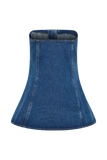 Lennox Strapless Long Line Button Top Dark Blue