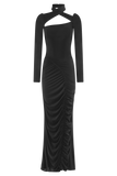 Lyndon Long Sleeve Slinky Maxi Dress Black