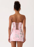 Solaire Strapless Corset Top Pink