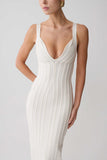 Gia Bandage Knit Midi Dress Ivory