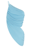 Corah Drape Knit Top Cyan Blue