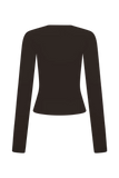 Kaylen Knit Long Sleeve Top Dark Chocolate