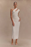 Anastasia One Shoulder Modal Midi Dress Ivory