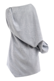 Gabriella Draped Mini Dress Charcoal Blue Marle