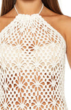 Marlon White Crochet Mini Dress