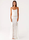 Dasie Lace Maxi Skirt White