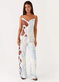 Deacon Low Rise Pants Bloom Wave Print