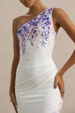 Sybil Wisteria Floral Print Asymmetric Midi Dress