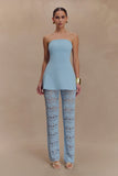 Trena Crochet Knit Pants Sky Blue