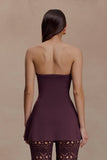Anette Bandage Knit Strapless Top Chocolate